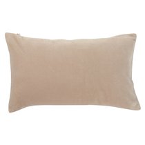 Чехол на подушку из хлопкового бархата бежевого цвета из коллекции Essential, 30x50 - Tkano