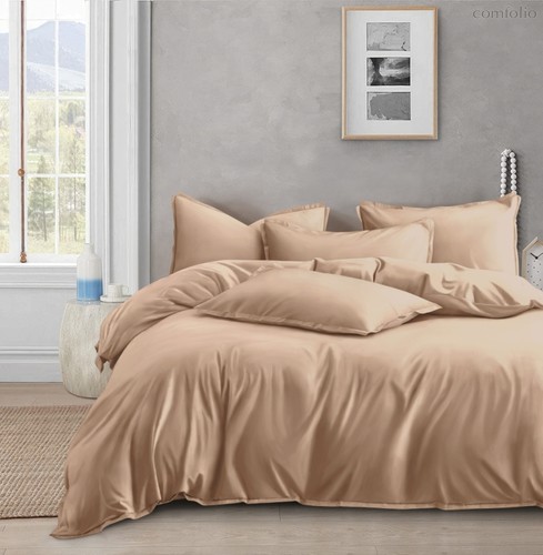 Комплект постельного белья ОCA-1-002-Мокко 1.5 Сатин Однотонный+ нав-ки 70х70х2шт. - АльВиТек