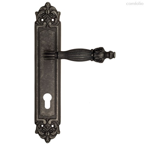 Дверная ручка Venezia Olimpo CYL на планке PL96 античное серебро - Venezia Collezione