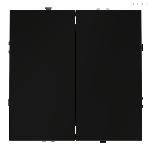 Перекрестный переключатель встраиваемый VOLTUM S70 двухклавишный 10А, черный матовый - Voltum