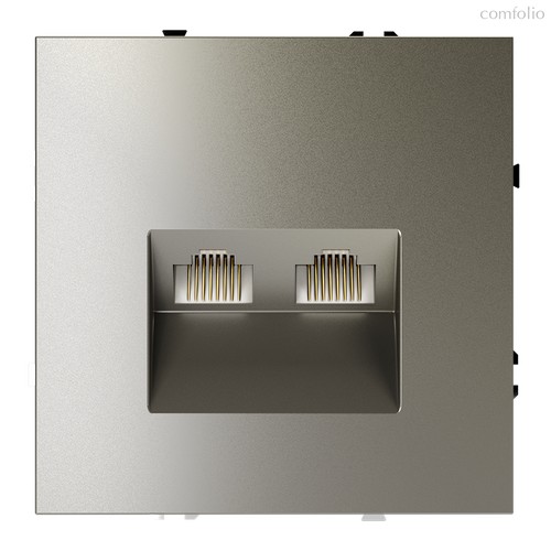 Розетка компьютерная встраиваемая VOLTUM S70 двойная RJ45+RJ45 кат.6, (шелк) - Voltum