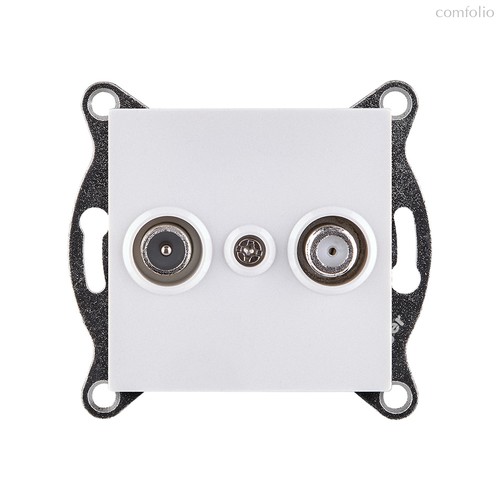 Розетка двойная TV (мама) + спутниковая SAT, белый Kollinger REA-035WH для Aspekt, Eleganz, Reflex - Kollinger