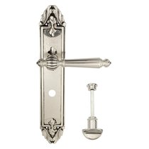 Дверная ручка Venezia Pellestrina WC-2 на планке PL90 натуральное серебро + черный - Venezia Collezione