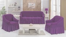 Набор чехлов для дивана "EVERY" 3+1+1, цвет фиолетовый - Bulsan