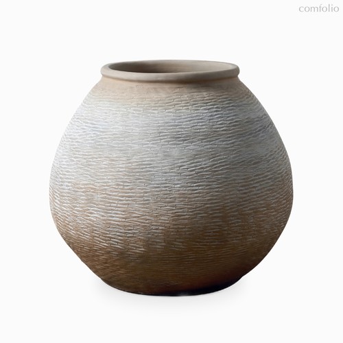 Кашпо Wicker высота 56, цвет коричневый/серый - Cosmo