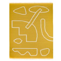 Ковер ручной работы из шерсти и хлопка Poetry and steps горчичного цвета, 160х230 см - Tkano