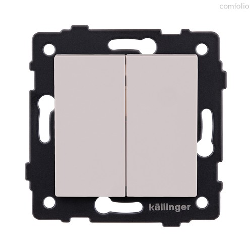 Выключатель 2-клавишный проходной 10А/250В, кашемир матовый Kollinger REA-S-009CM для Aspekt, Eleganz, Reflex - Kollinger
