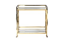 Стол-тележка сервировочн ст. прозр/золото 80x40x83 - Garda Decor