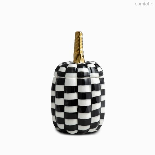Горшок декоративный Pumpkin long, цвет белый/золотой/черный - Cosmo