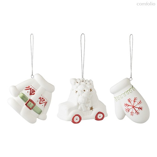 Набор ёлочных украшений с подсветкой Classy ornaments из коллекции New Year Essential, 3 шт. - Tkano