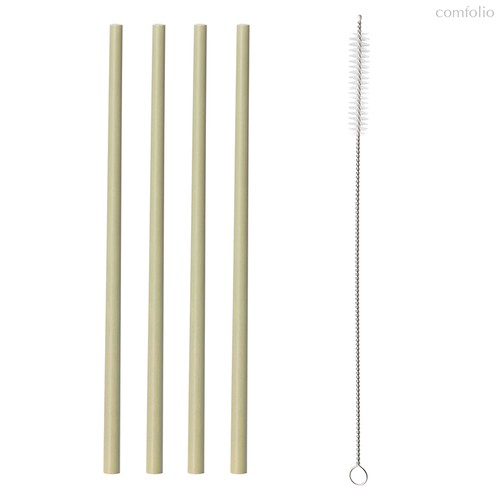 Набор из 4 соломинок из бамбука и щеточки Colour - Typhoon