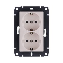 Розетка штепсельная SCHUKO двойная 16A/250 В, кашемир матовый Kollinger REA-032CM для Aspekt, Eleganz, Reflex - Kollinger