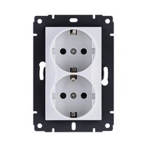 Розетка штепсельная SCHUKO двойная 16A/250 В, белый Kollinger REA-032WH для Aspekt, Eleganz, Reflex - Kollinger