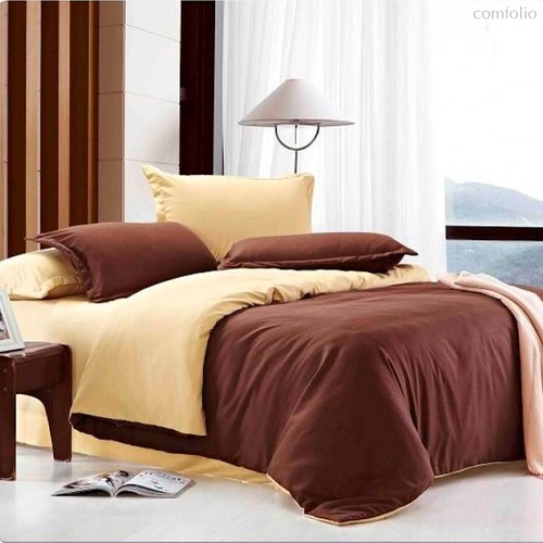 Шоколад - комплект постельного белья, цвет коричневый, Евро - Valtery