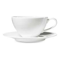 Чашка чайная с блюдцем Narumi Воздушный белый 350 мл, фарфор костяной - Narumi