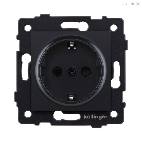 Розетка штепсельная SCHUKO 16A/250 В, черный матовый Kollinger REA-002BM для Aspekt, Eleganz, Reflex - Kollinger