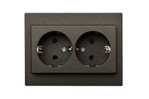 Розетки и выключатели: Розетка двойная с з/к 16А 250В, антрацит, Classic - Kanlux