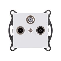 Розетка тройная TV (мама) + TV (папа) + спутниковая SAT, белый матовый Kollinger REA-036WM для Aspekt, Eleganz, Reflex - Kollinger