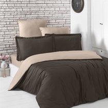 Постельное белье Karna Loft, двухстороннее, цвет шоколадный, 1.5-спальный - Bilge Tekstil