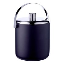 Ведерко для льда с крышкой Edzard Атас d18хh23 см, сталь нержавеющая, матовое, черное - Edzard