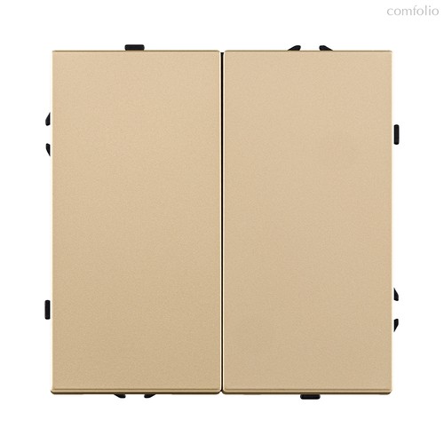 Выключатель кнопочный 2-клавишный 10А/250В, золотой Kollinger Eclipse EC-025GD - Kollinger