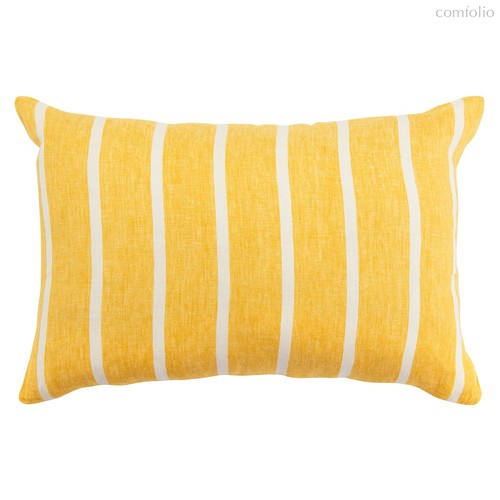 Чехол на подушку декоративный в полоску горчичного цвета из коллекции Essential, 40х60 см - Tkano