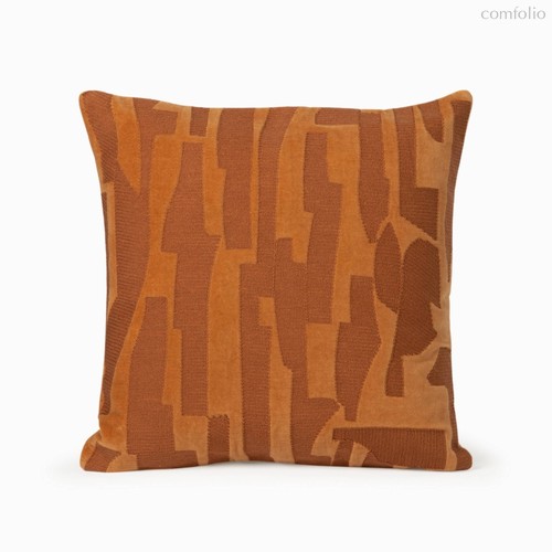 Декоративная подушка Chambray 45х45, цвет горчичный/оранжевый - Cosmo