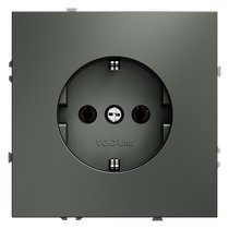Розетка встраиваемая VOLTUM S70 с заземлением 16А, (титан) - Voltum