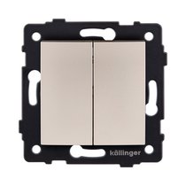 Выключатель 2-клавишный 10А/250В, изогнутый, золотой Kollinger REA-R-007GD для Aspekt, Eleganz, Reflex - Kollinger