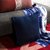 Подушка декоративная из хлопка фактурного плетения темно-синего цвета из коллекции Essential, 45х45 - Tkano