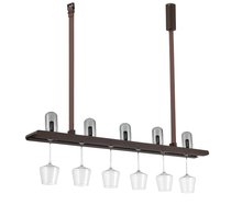 LED подвес, Copenhagen , 20Вт (LED 5x0, 5Вт+светодиодная лента 17, 5Вт), L1200xW120xH2200 мм, 1136Лм, AC220В, Ra90, 70°, 3000К, IP20, коричневый, источник питания в комплекте, без бокалов - Donolux