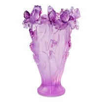 Ваза Decor de Table Pate de Verre Cristal Ирисы 22 см, хрустальное тесто, фиолетовая, п/к - Decor De Table