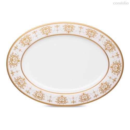 Блюдо овальное Narumi Золотая тиара 43х31,5 см, фарфор костяной - Narumi