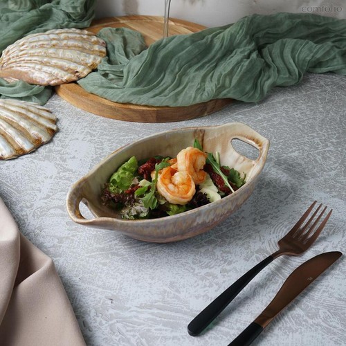 Блюдо овальное 24*12,5 см h5,5 см 210 мл Pearl Sea Stone с ручками Frutti di Mare P.L. - P.L. Proff Cuisine