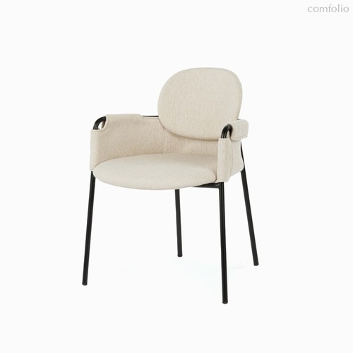 Обеденный стул Claudio c подлокотниками, цвет бежевый/черный - Cosmo