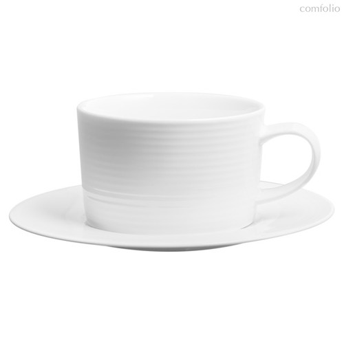 Чашка чайная с блюдцем Mix&Match Конус 300мл, рельеф, костяной фарфор - Mix&Match