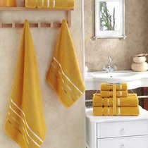 Комплект махровых полотенец "KARNA" BALE 50х80*2-70х140*2 см 1/4, цвет желтый, 50x80, 70x140 - Bilge Tekstil