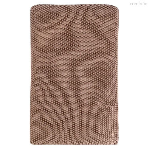 Плед из стираного хлопка цвета мокко из коллекции Essential, 130x180 см - Tkano