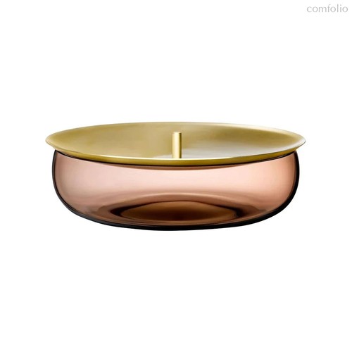 Банка для хранения с крышкой Nude Glass Берет d21,4хh6,5 см, стекло хрустальное, карамельная - Nude Glass