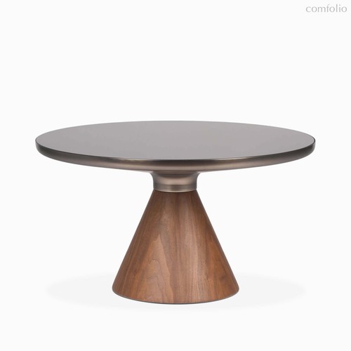 Кофейный столик Vaso Wood диаметр 75, цвет коричневый/черный - Cosmo