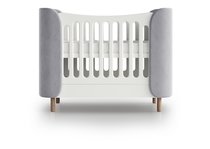 Кроватка KIDI Soft mini cпальное место 60*120 см антивандальная ткань (серый) - Ellipse