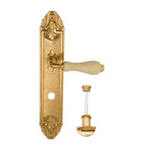 Дверная ручка Venezia Colosseo белая керамика паутинка WC-2 на планке PL90 полированная латунь - Venezia Collezione