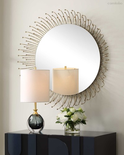 Золотое зеркало настенное Уго, цвет золотой - Louvre Home